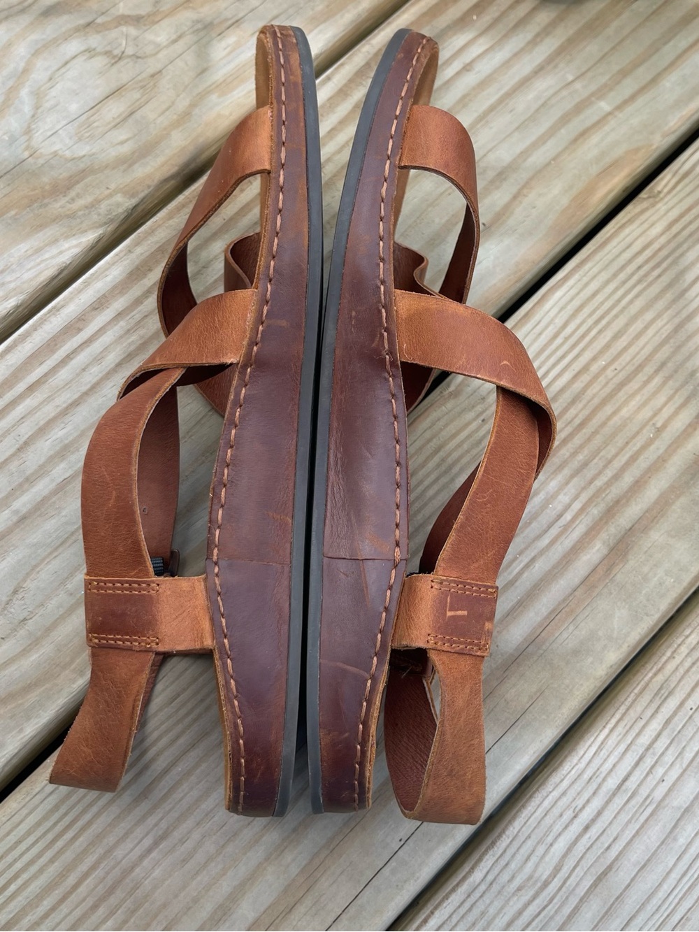 Chaco leather Sandal Women Rust Brown Leather Strappy Sandals - Picture 9 of 10